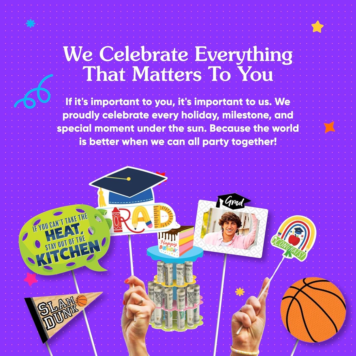 Big Dot of Happiness Premium Photo Props Kit - 10-Piece Deluxe Party Funny Reunion Selfie Accessories - Classic Memory Maker Booth Props, Durable Cardstock Design, Vibrant Class Reunion Prop