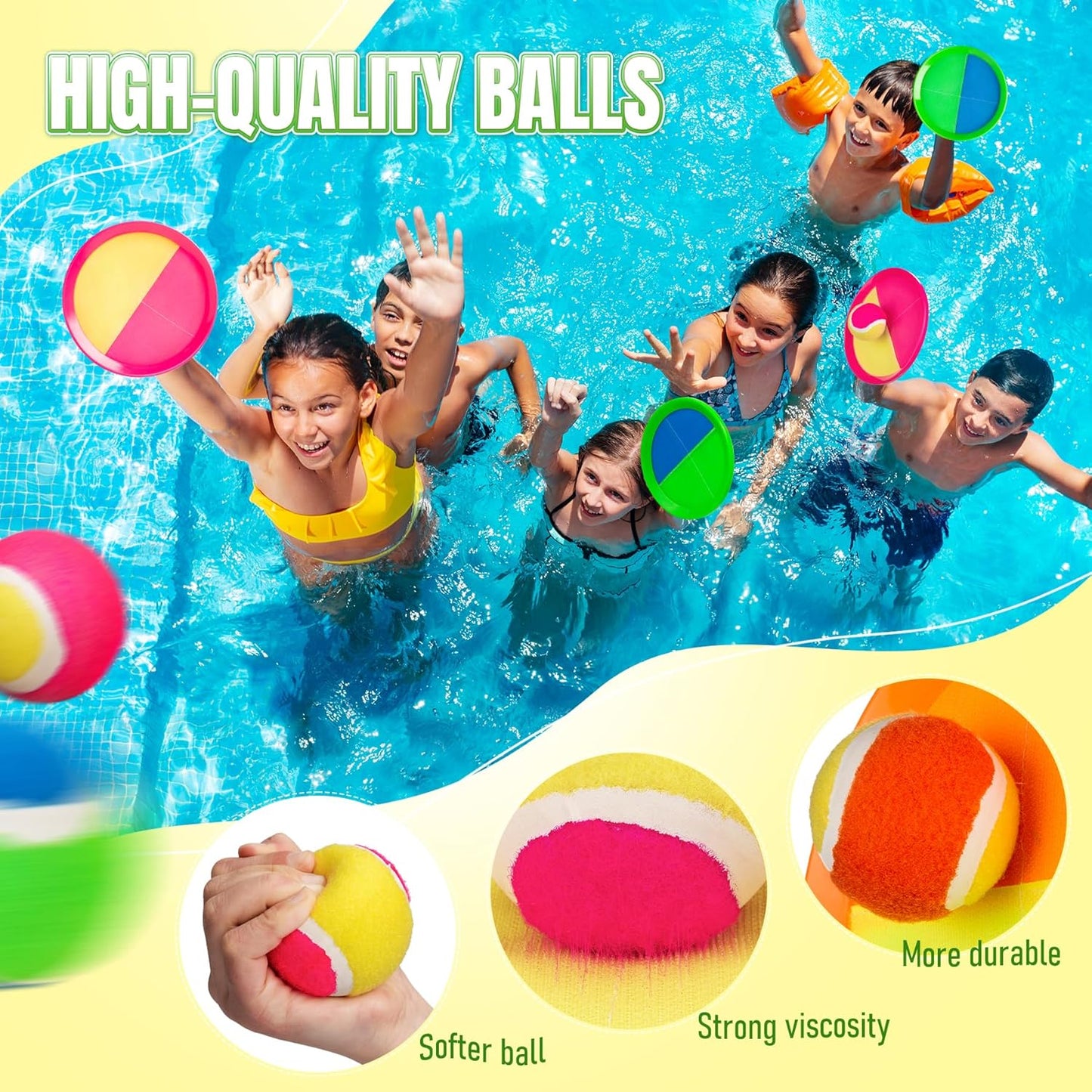 Toss and Catch Ball Game - Ideal Outdoor Beach, Pool & Yard Toy for Toddlers and Kids Ages 4, 5, 6, 7, 8+, Perfect for Boys Girls - Great Birthday Gift & Easter Basket Stuffer