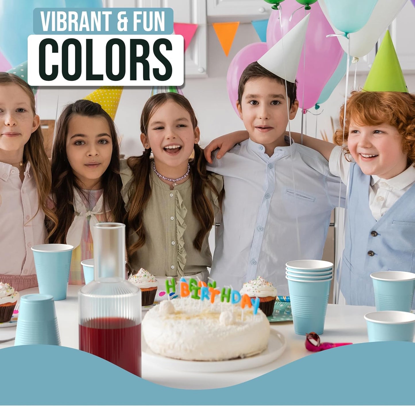 18 Oz Light Blue Plastic Cups For Party Supplies 50 Pack | Light Blue Disposable Cups Plastic | Disposable Drinkware For Parties, Events & Everyday