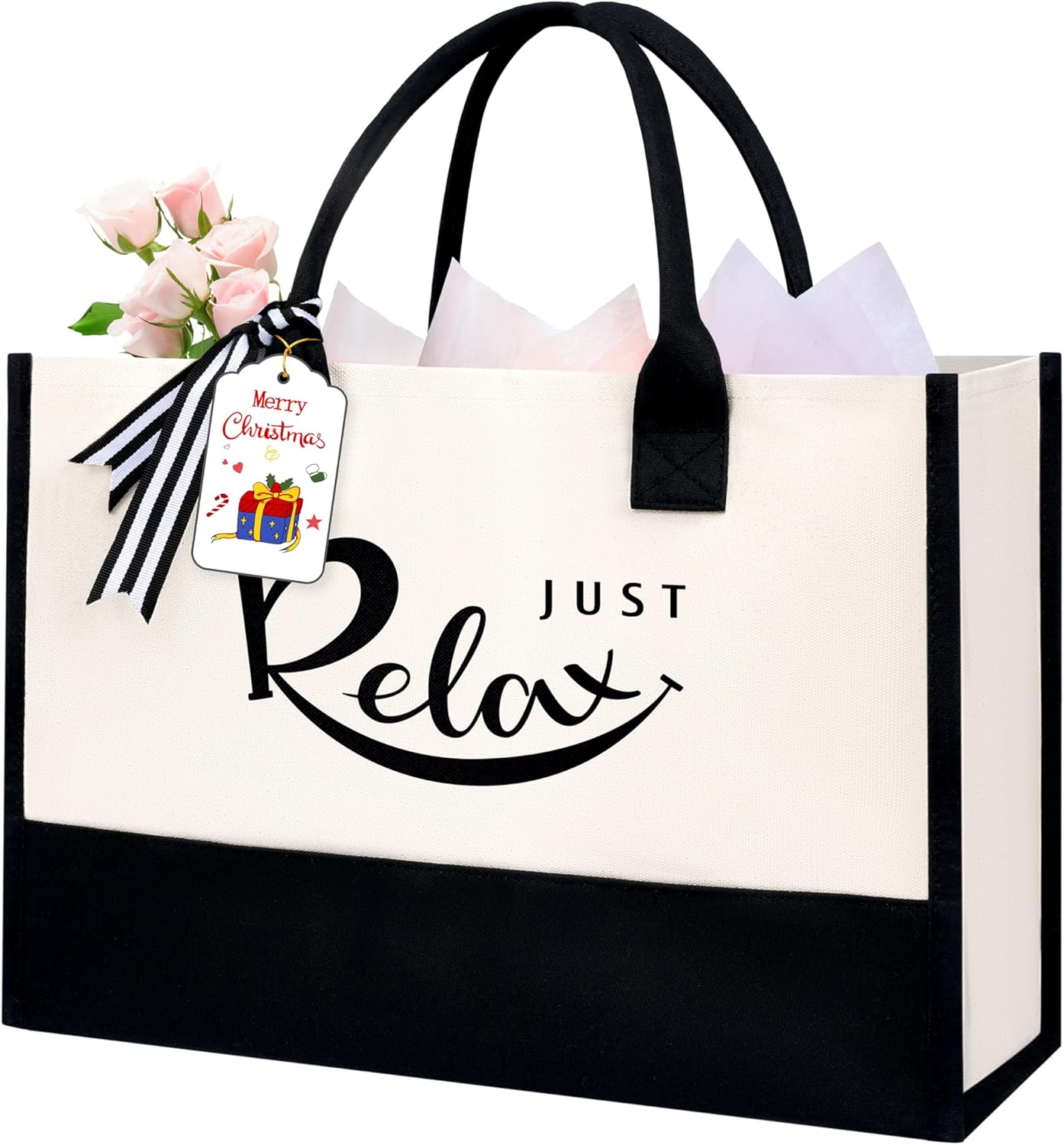 BAGAIL Initial Tote Bag, Personalized Birthday Gifts for Women, Teacher, Friends, Mom, Wedding, Monogrammed Beach Bag