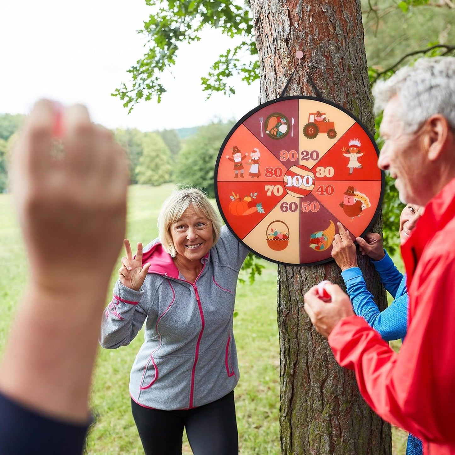 HyDren 22 Pcs Thanksgiving Toss Game Bean Bag Toss Game Fall Pumpkin Dart Board Throwing Game Dart Board with Balls for Boys Girls Adults Yard Indoor Outdoor Fall Toss Games