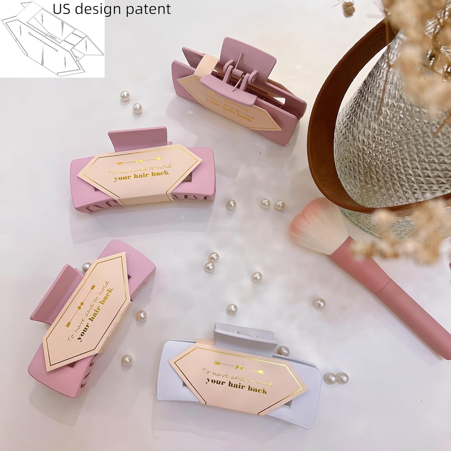 Bridesmaid Scrunchies Proposal Gifts Bachelorette Hair Claws Clips Girls heart sunglasses for Wedding Party Favors (Beige)