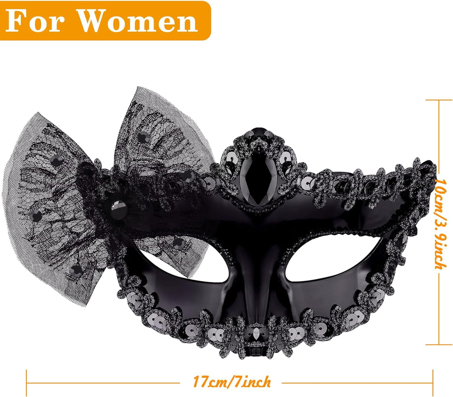 SIQUK Couple Masquerade Masks Set Venetian Party Mask Plastic Halloween Costume Mask Mardi Gras Mask for Women and Men