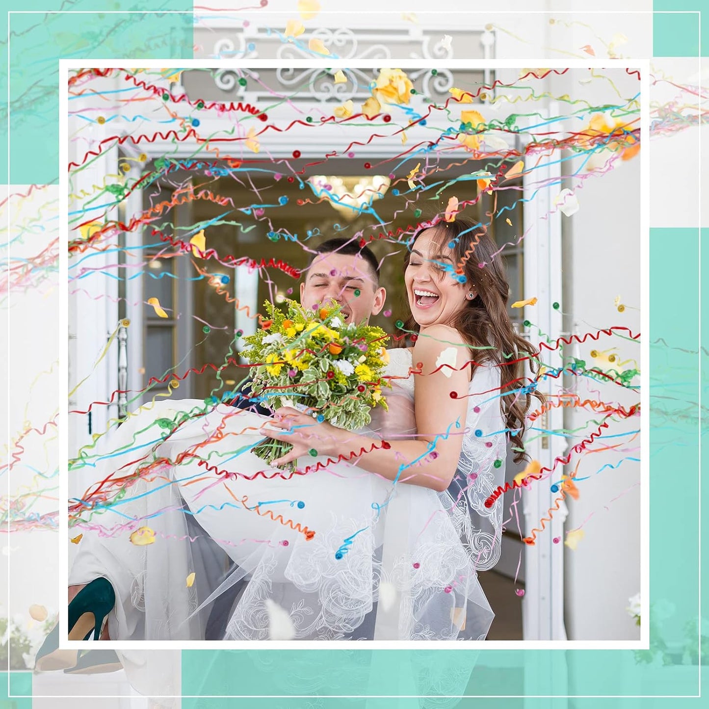 Civaner 30 Pack No Mess Streamers Poppers Confetti Hand Throw Streamers Paper Crackers for Wedding Engagement Party Celebrations New Years Opening Birthday Retirement Party Favors Decor