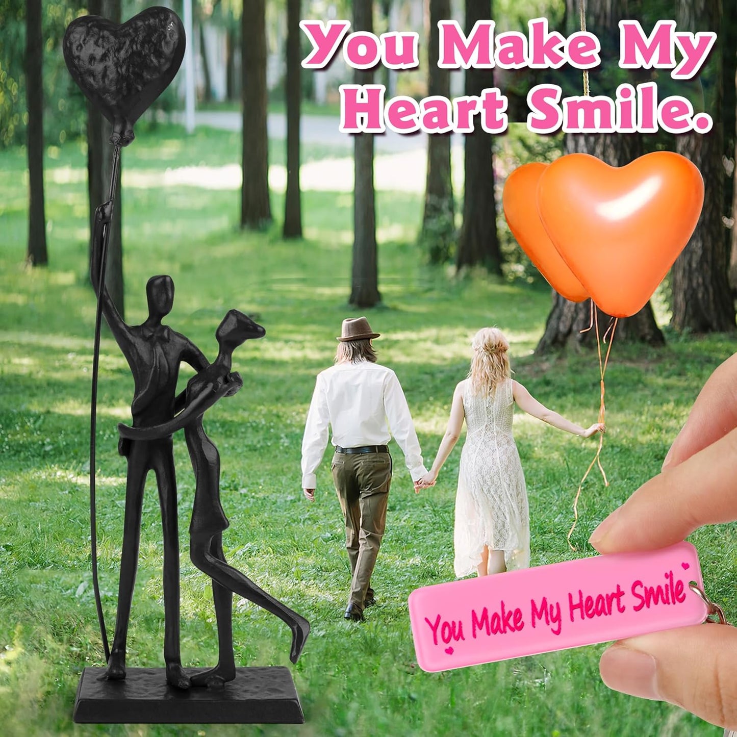 Wedding Gifts for Couples 2025, Romantic Couple Iron Sculpture 12in Handcrafted Passionate Love Metal Statue Decoration, Anniversary for Women Men Her Him Wife Husband Birthday Gifts