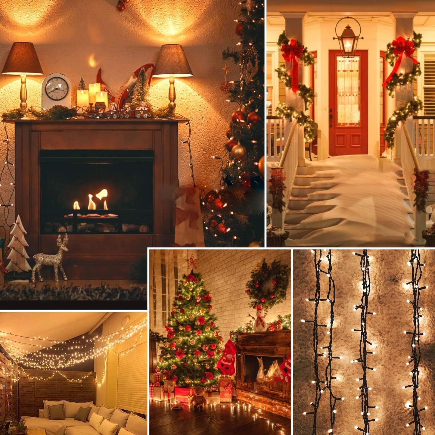 Connectable 300LED 99Ft 13Modes Christmas String Lights Outdoor Indoor | Extendable Green Wire Warm White Christmas Tree Lights with Timer | Twinkle Fairy Light Plug in for Xmas Tree(Warm White)