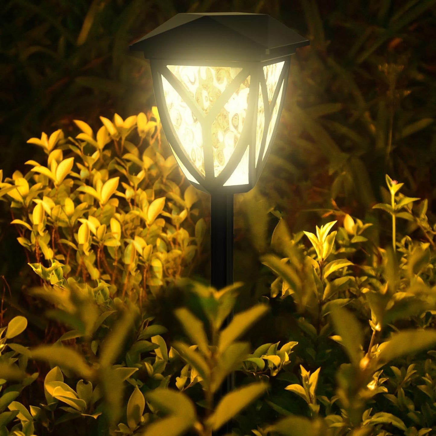 Ensenior 8-Pack Solar Lights Outdoor, 16.77" 3000K LED Solar Garden Lights for Pathway, Yard, Patio, Walkway, Planter, Waterproof, Energy-Efficient Landscape Lighting