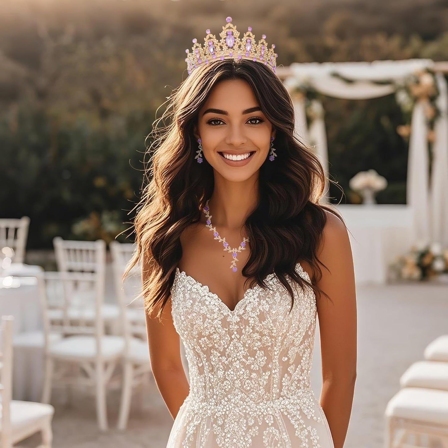 Kamirola Tiaras and Crowns for Women,Tiaras Earrings Necklace, Crystal Bridal Jewelry Set, Costume Party Halloween Prom Pageant Jewelry for Women(TR45)