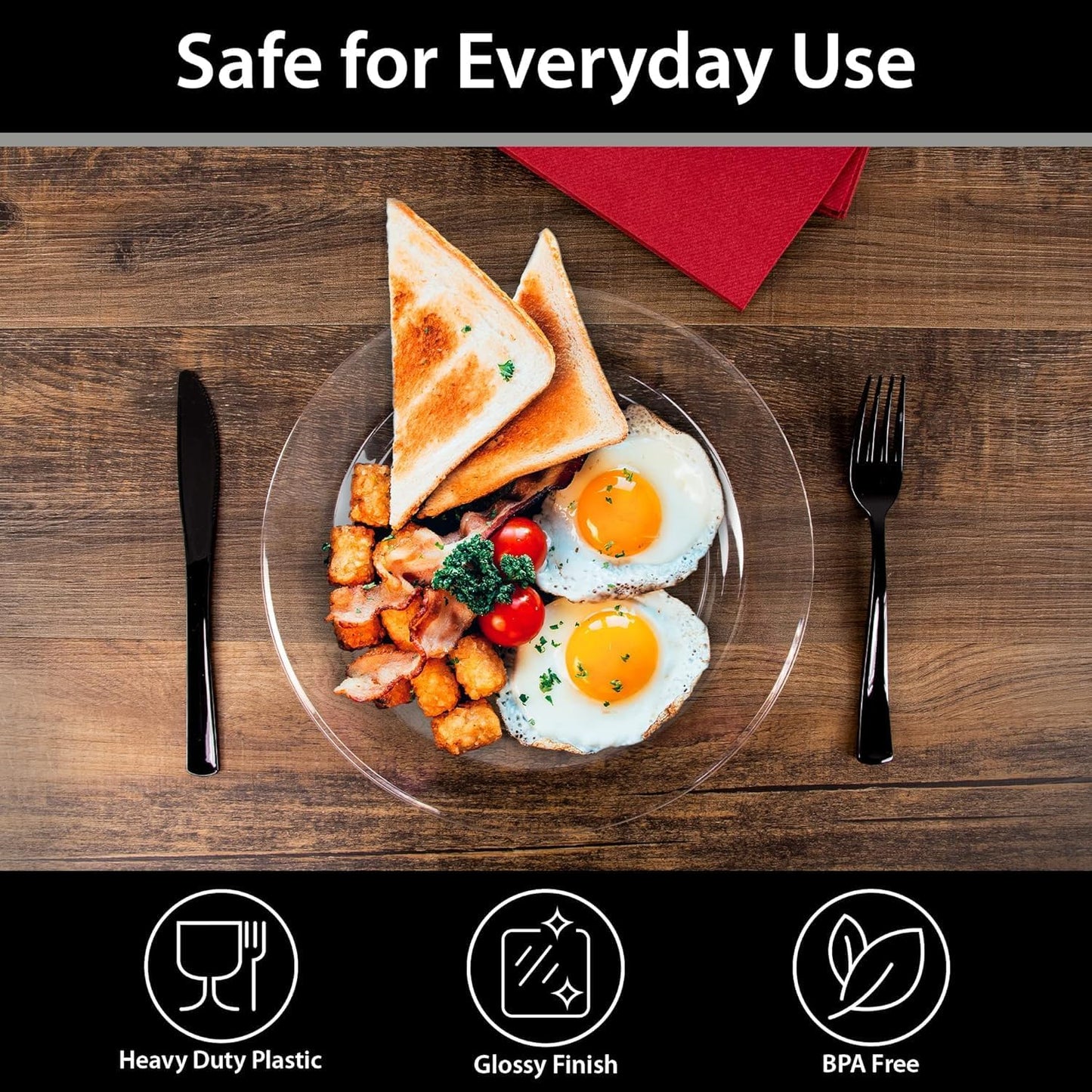 Lillian Tablesettings Premium Quality Heavyweight Plastic Plates China Like. Wedding and Party Dinnerware Plastic Plates 6.25 inc Clear-Value Pack 40 Count