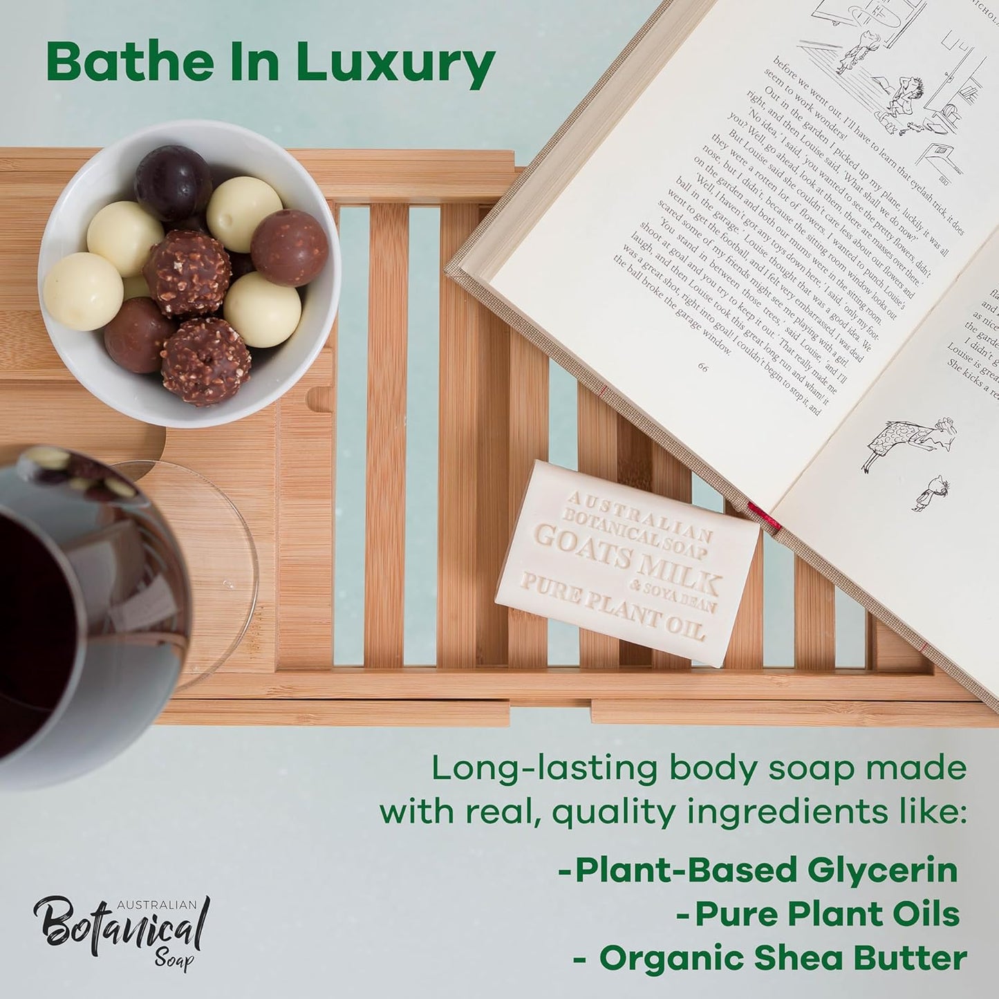 Australian Botanical Goats Milk Soap and Manuka Honey 6.6 OZ, Triple Milled Bars made with a Natural Soap Base and Enriched with Organic Shea Butter, Pack of 8