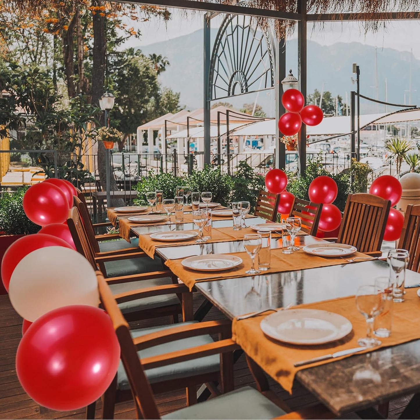 120 Pack Pearl Red Balloons, Bright 12 inch Royal Red Latex Party Balloons for Birthday Wedding Baby Shower Halloween.