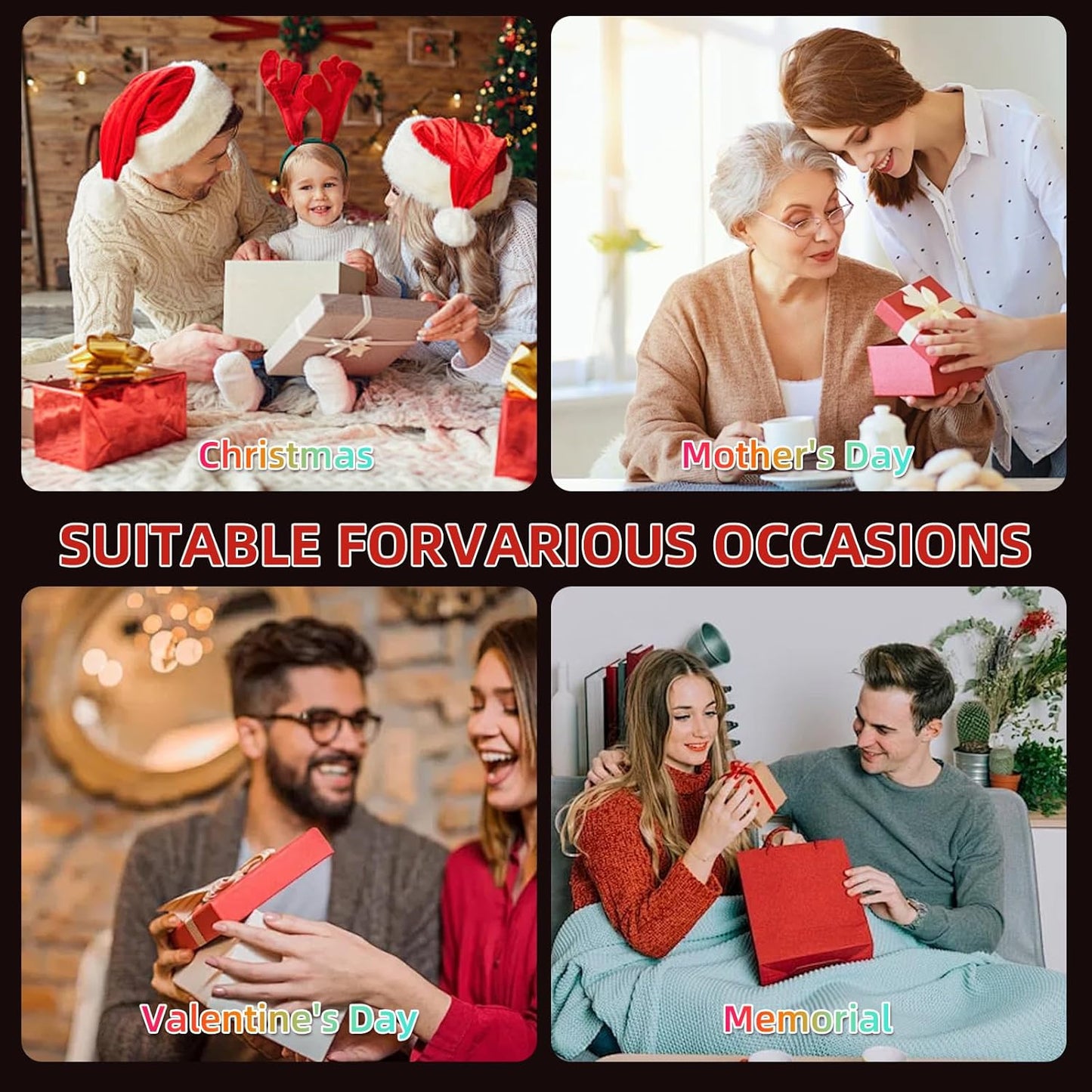 Artmosphere 3D Crystal Photo, Personalized Gifts for Women, Wife, Men, Mom, Father, Her, Him, Dad, Grandpa, Great Customized Gift With Your Own Photo, Custom Glass 3D Laser Etched Picture Wedding - Red Rose