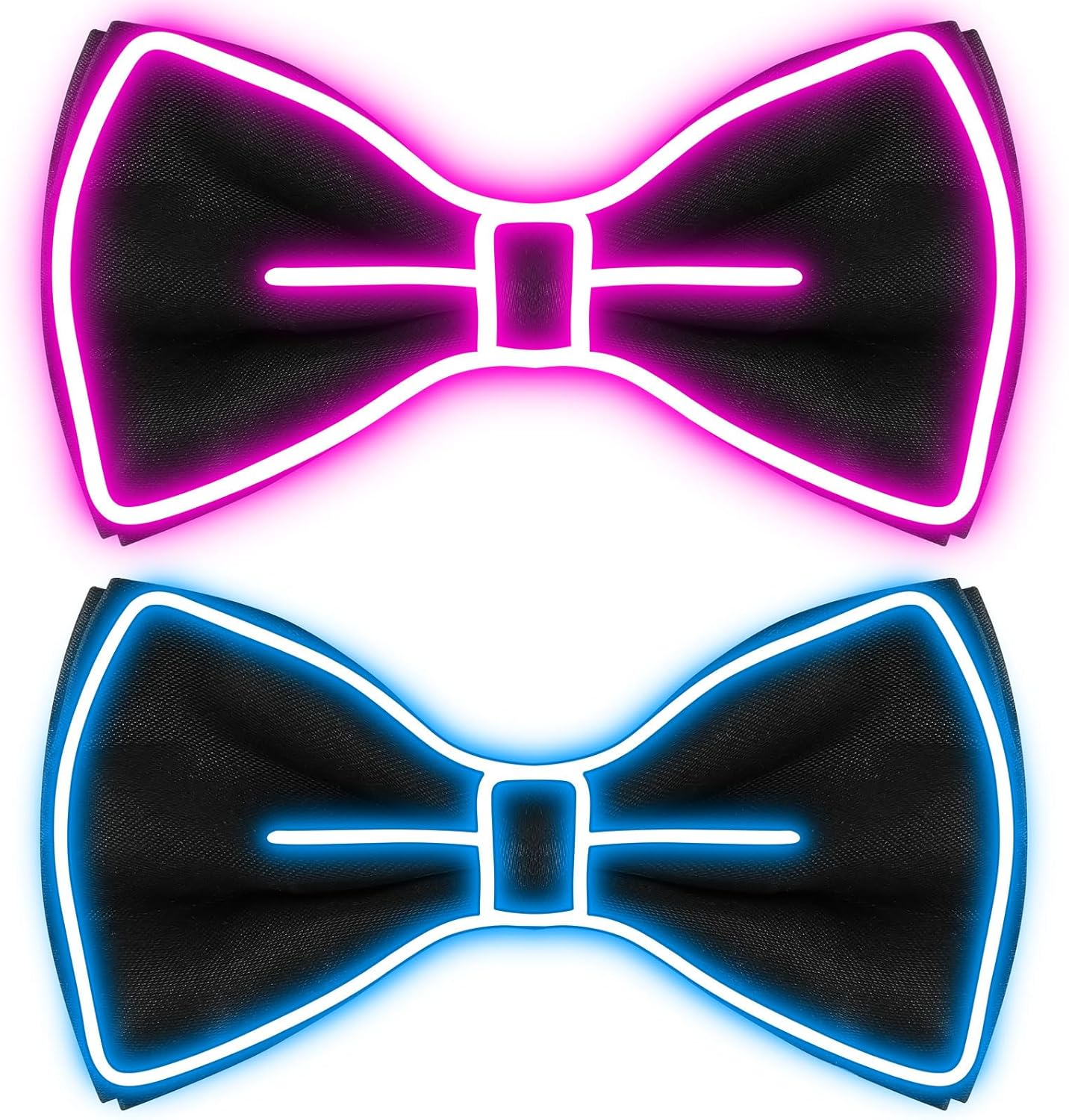 Hercicy Light up Bow Tie for Men LED Neon Bowtie Funny Ties Women Glow in the Dark Party Costume