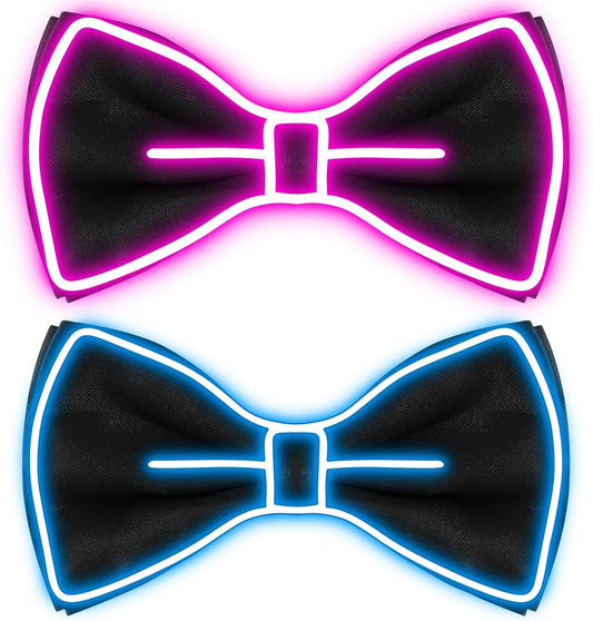 Hercicy Light up Bow Tie for Men LED Neon Bowtie Funny Ties Women Glow in the Dark Party Costume