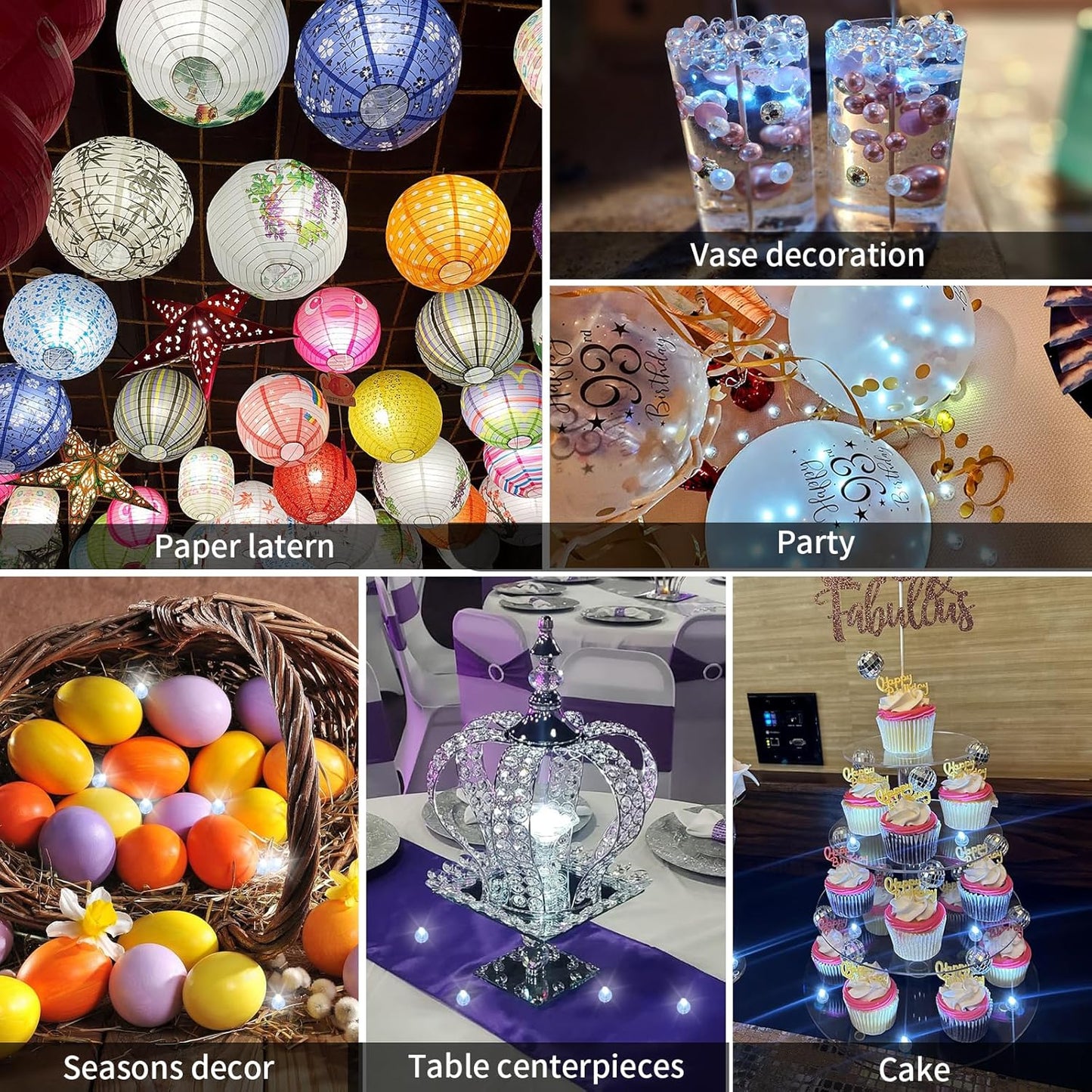 200pcs Balloon Lights Cool White&Rainbow Mini Led Lights Round Long Standby Time Ball Lamps Paper Lantern Balloon Liamps for Easter Birthday Party Christmas Halloween Decoration