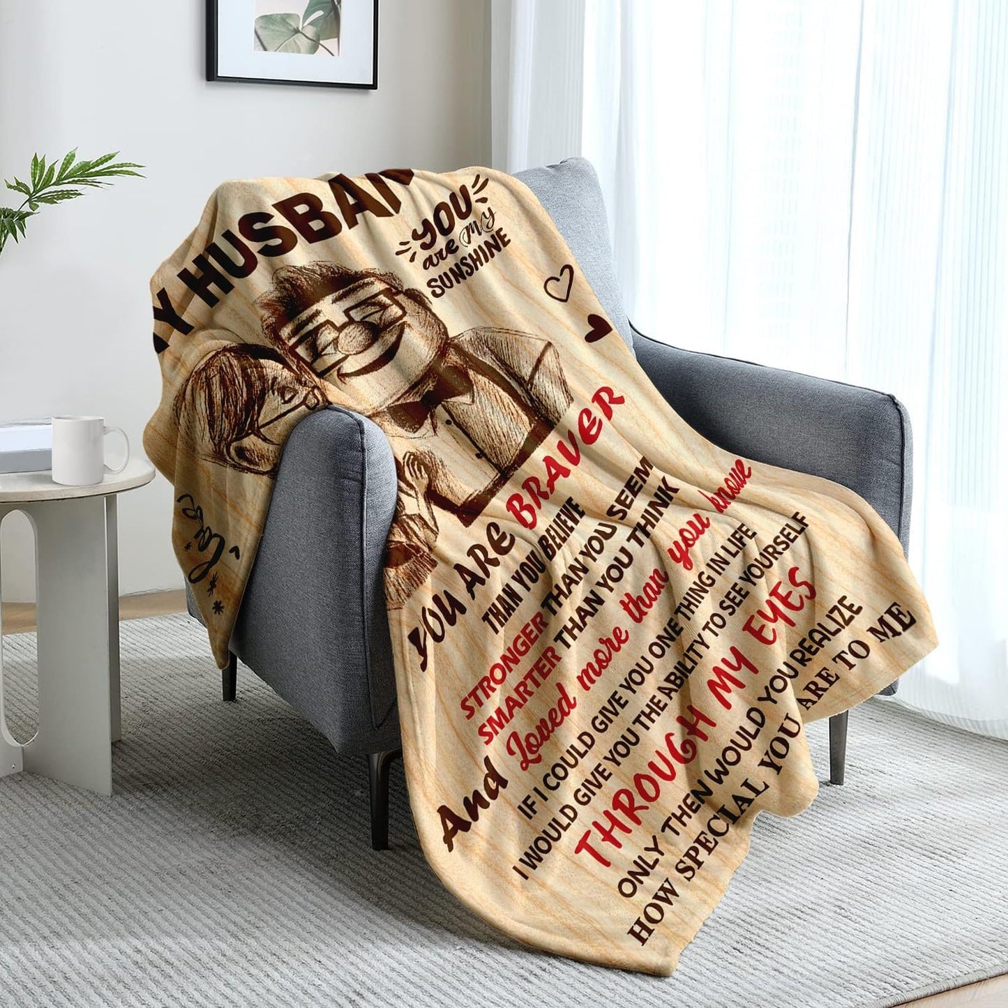 Gifts for Husband Christmas - Husband Birthday Gift from Wife - Anniversary Wedding Gifts for Men Him Husbands - Romantic I Love You & Valentines Day Gifts for Him - To My Husbands Blanket 50"x60"