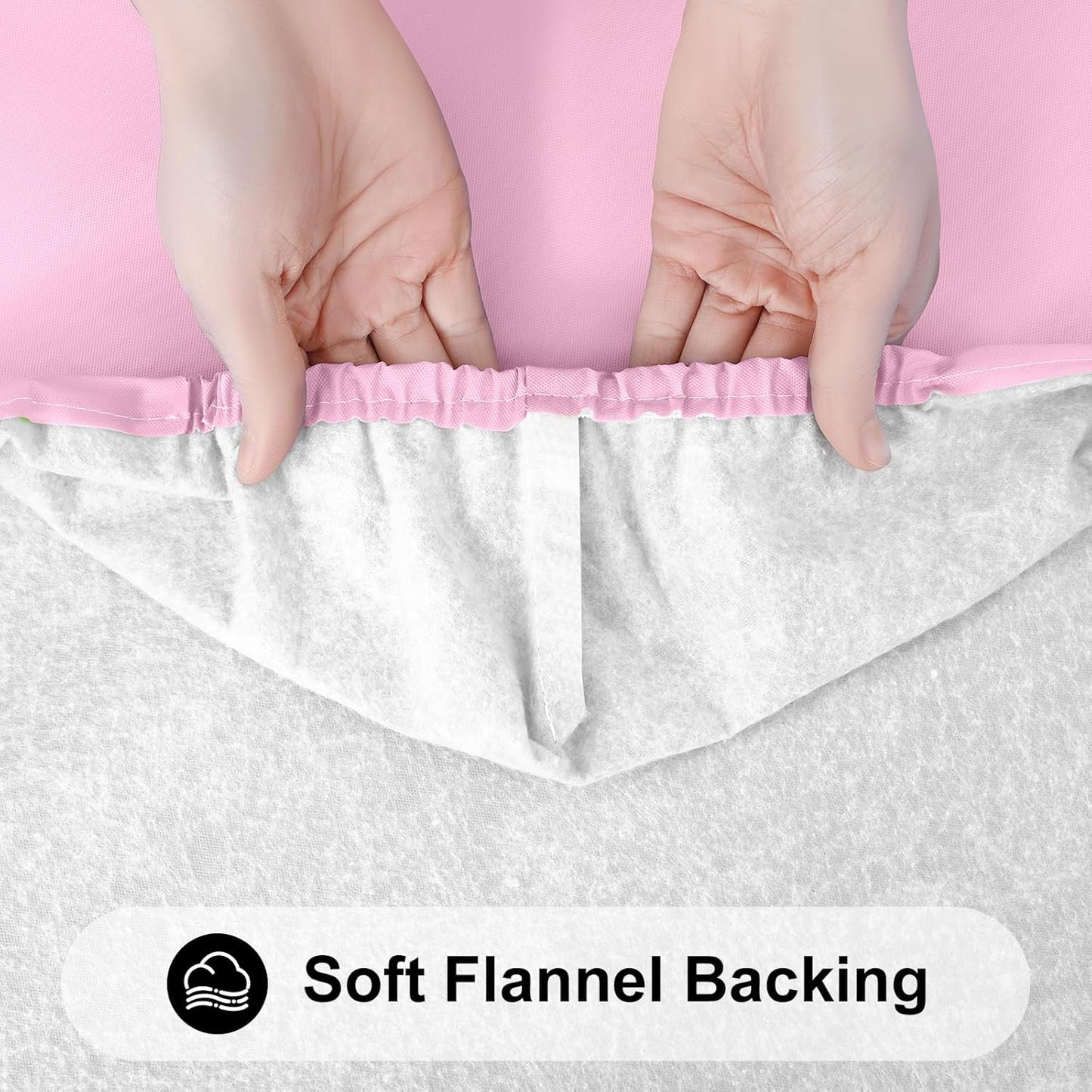 Smiry Rectangle Tablecloth, Elastic Fitted Flannel Backed Vinyl Tablecloths for 4ft Folding Tables, Waterproof Wipeable Table Covers for Indoor, Outdoor, Picnic and Camping (Pink, 30"x48")