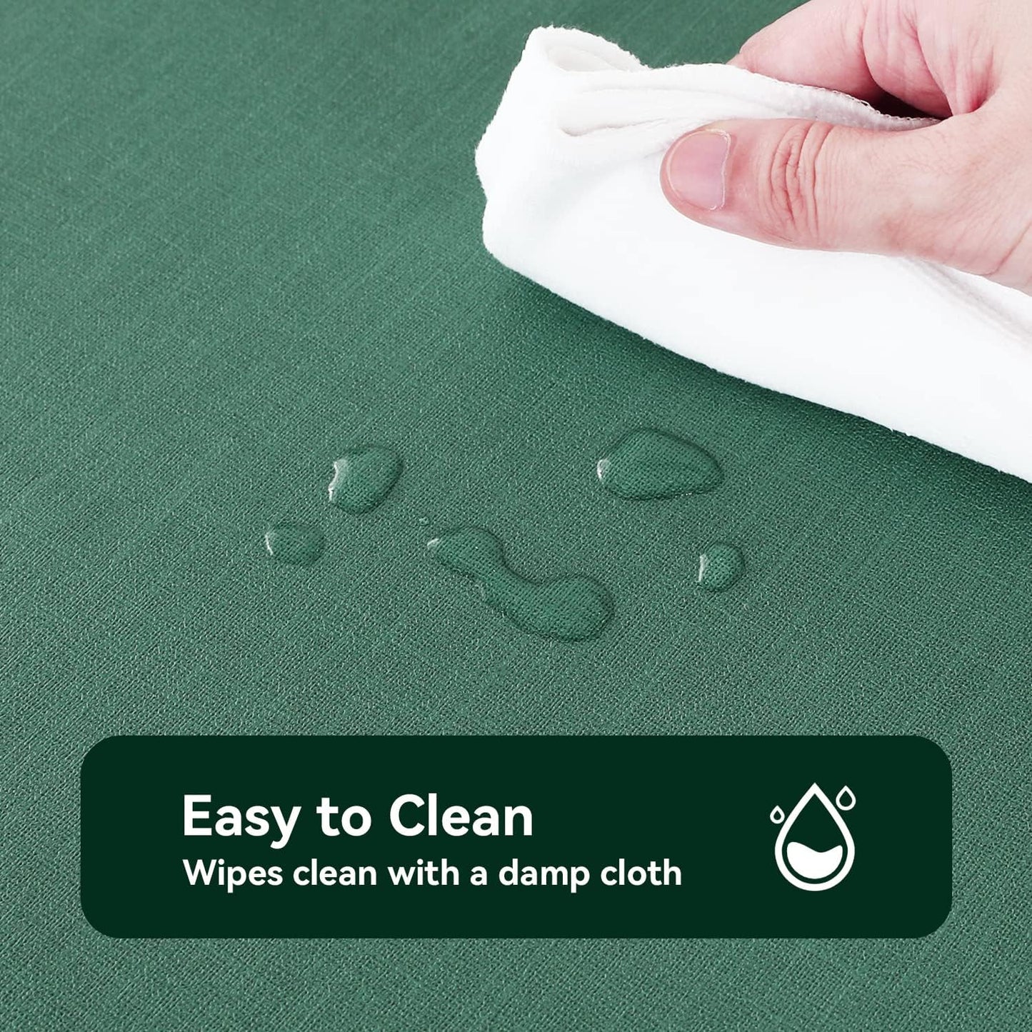 Romanstile Christmas 100% Waterproof PVC Tablecloth, Rectangle Oil Spill Proof Stain Resistant Vinyl Table Cloth, Wipe Clean Plastic Table Covers for Kitchen/Dining/Parties - 60 x 84 Inch, Dark Green