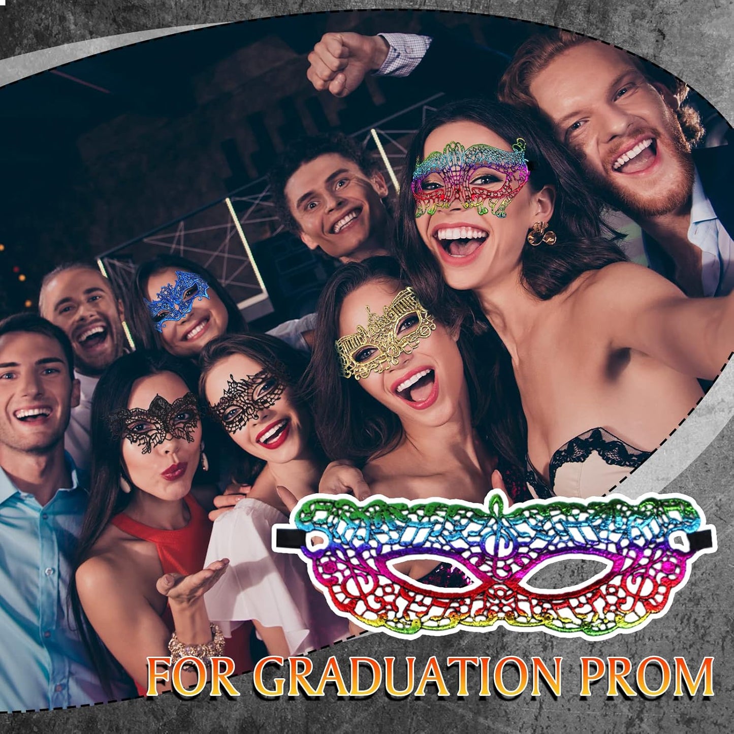 Chivao 50 Pcs Lace Masquerade Masks for Women Venetian Masks Eye Mask Halloween Carnival Mari Grass Costume Party