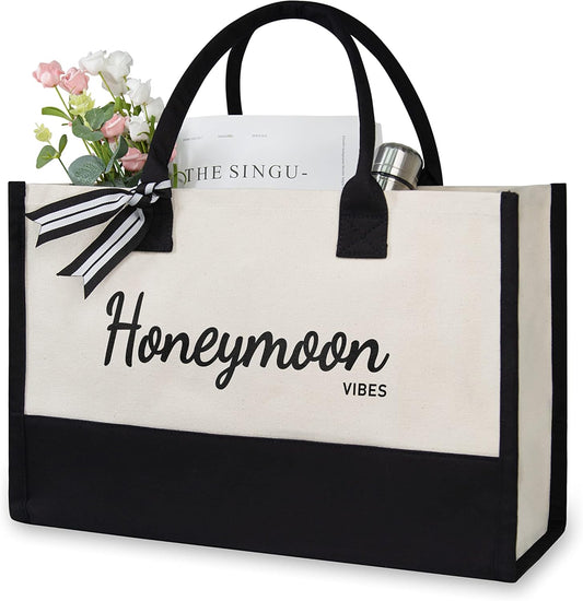 TOPDesign Canvas Tote Bag, Bridal Shower Gifts for Bride, Wedding Bachelorette Bride Gifts Shoulder Bag