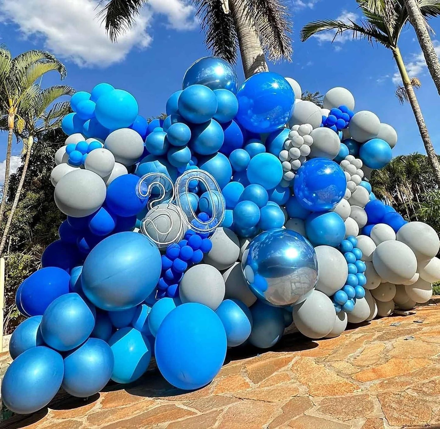 KALOR 12 Inch Metallic Blue Balloons, 50 Pcs Latex Helium Metallic Balloons for Kid's Birthday Party, Baby Shower, Wedding, Graduate Party Decorations