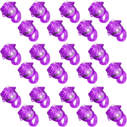 24 Pack Light Up Star Rings Glow in the Dark Party Flashing LED Jelly Finger Rings for July 4th,Halloween,Christmas,Concert,Goodie Bag Fillers,Raves