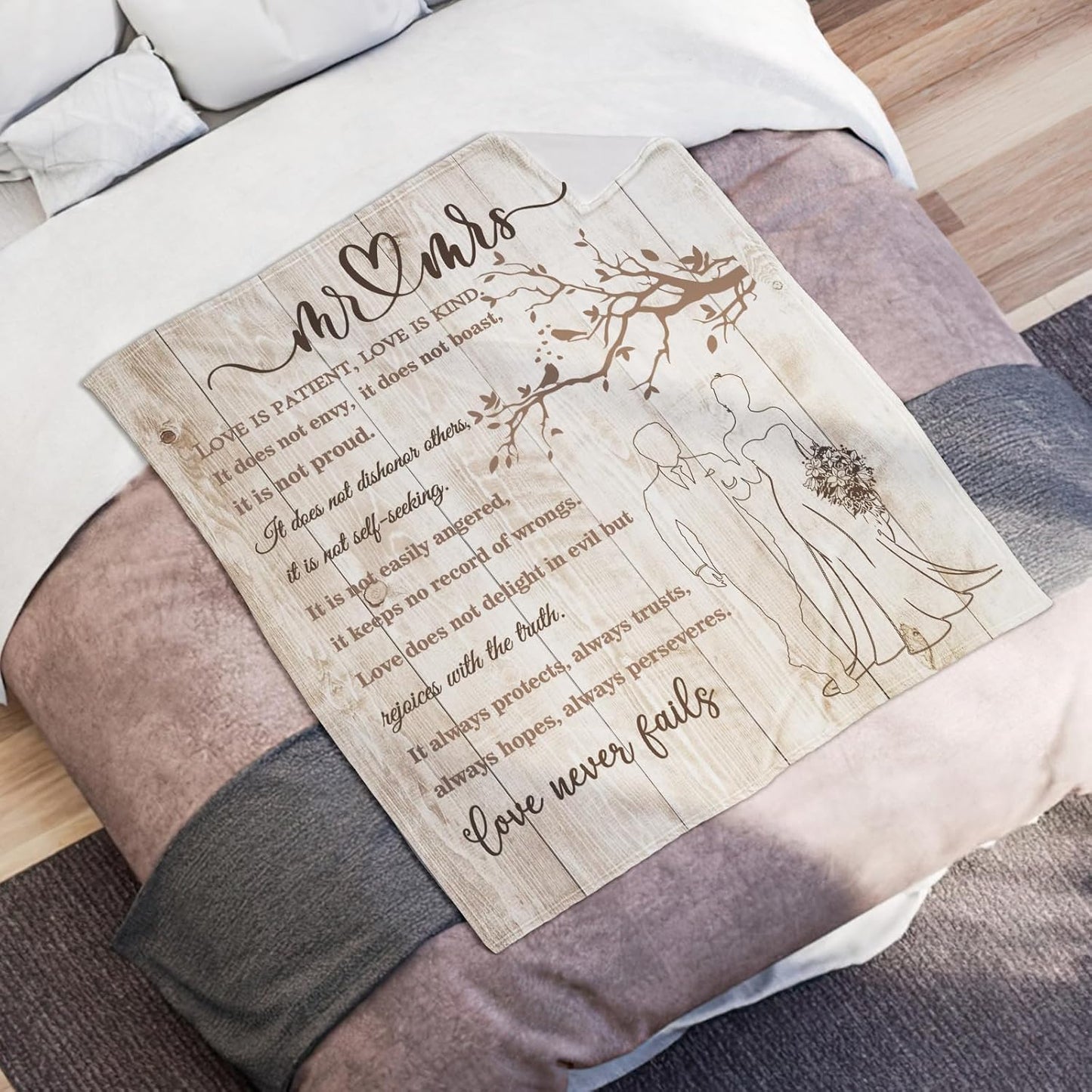 Wedding Gifts for Couples 2025 Soft Blanket, Bridal Shower Gifts for Bride to Be, Anniversary Mr and Mrs Gifts, Wedding Gifts for Newlyweds Just Married Gifts Wedding Throw Blanket 60 * 50