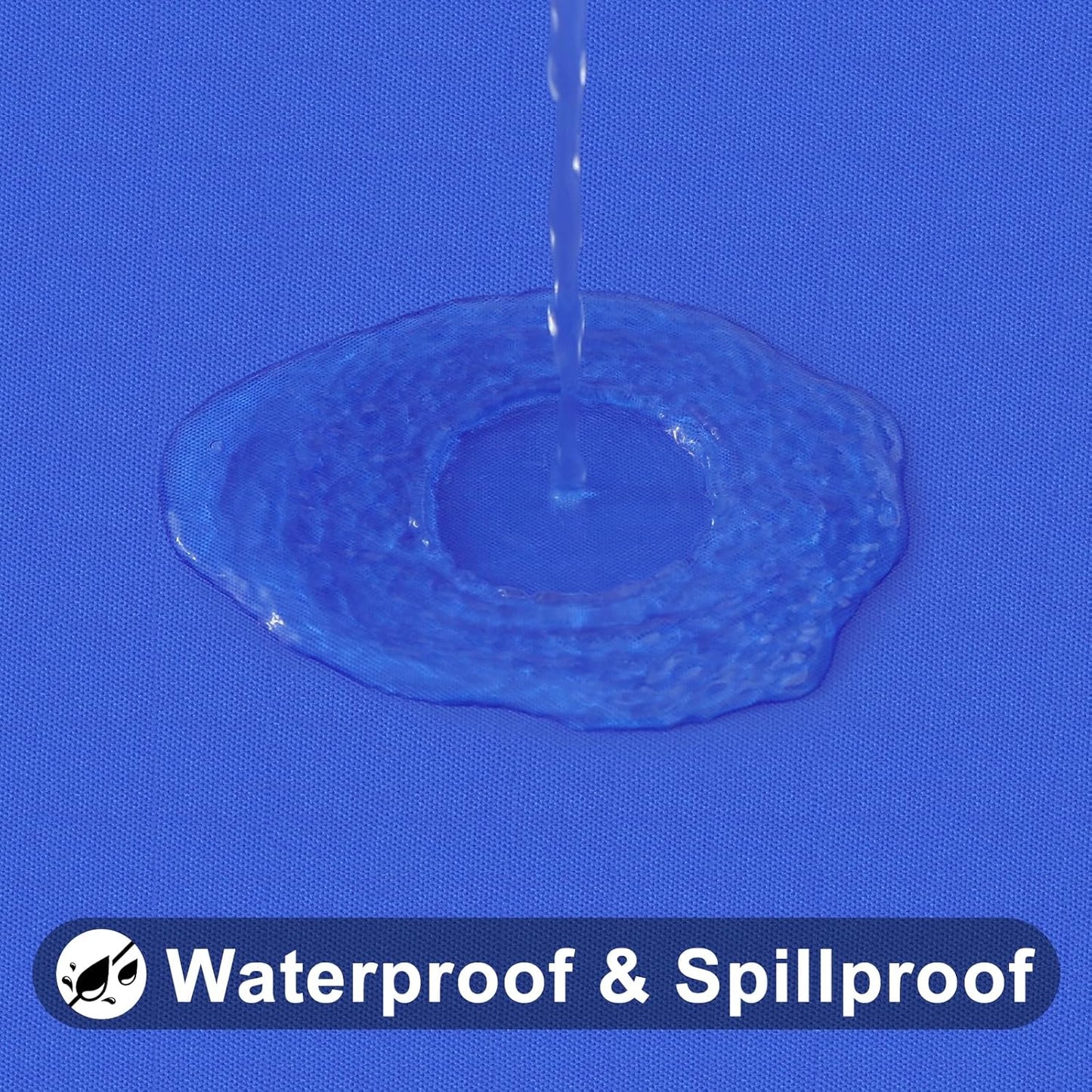 Smiry Rectangle Tablecloth, Elastic Fitted Flannel Backed Vinyl Tablecloths for 5ft Folding Tables, Waterproof Wipeable Table Covers for Indoor, Outdoor, Picnic and Camping (Blue, 36"x60")