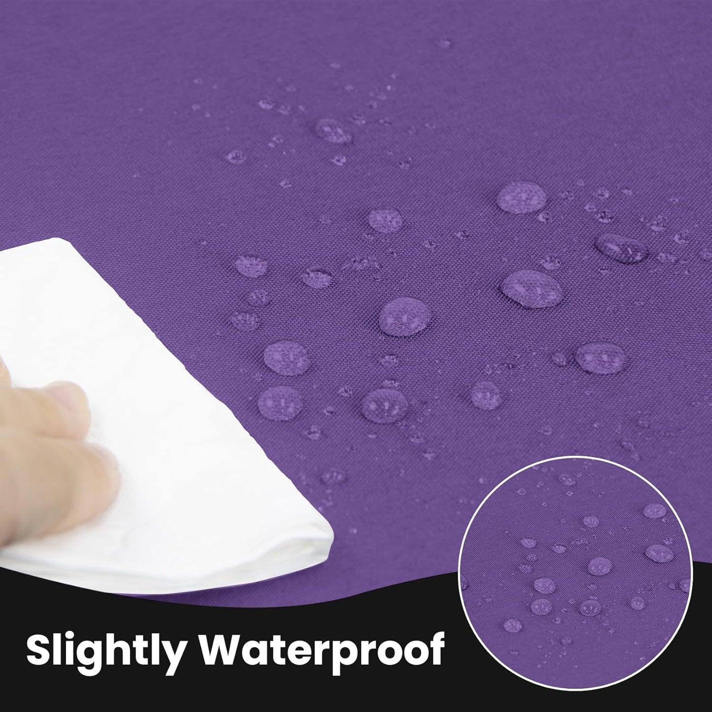 Ascoza 2 Pack Fitted Tablecloth for 8 Foot Rectangle 96 x 30 Inch Purple Table Covers Water Resistant Polyester Cloth for Folding, Parties,Display, Trade Show (Purple)