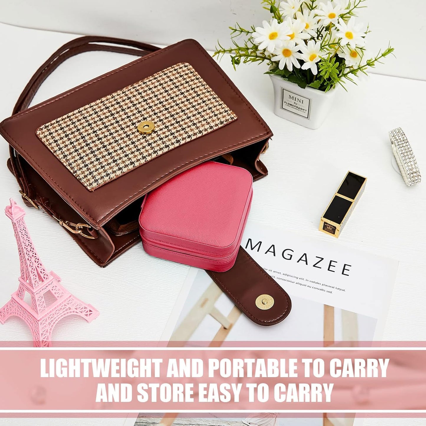 Taiyin 12 Pcs Travel Jewelry Case Bridesmaid Gift Boxes Bulk Travel Jewelry Case Small Jewels Organizer Mini Accessories Ornaments Storage for Women Girls Wedding Bridesmaids Gifts