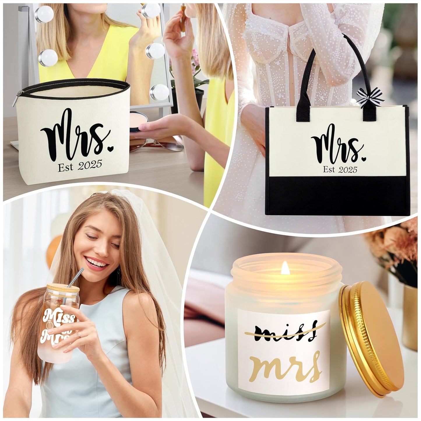 Bride Gifts for Bridal Shower 2025, Wedding Gifts for Bride to Be, Future Mrs, Engagement, Bachelorette Party Gift Set of 5