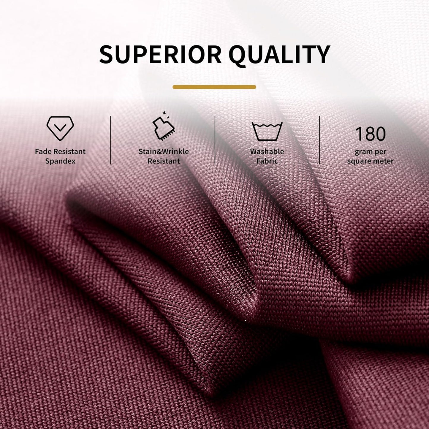 Outpain 6ft Spandex Table Cloth for Standard Folding Tables-6Pack Burgundy Table Cloth Table Protector for Party, Wedding, Cocktail, Banquet, Festival