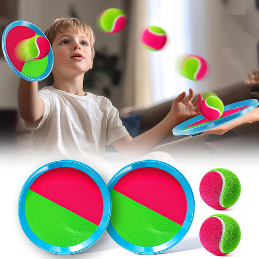 Toss and Catch Ball Game Set, Beach Outdoor Toys for Kids Boys with Paddle, Balls and Storage Bag, Yard Backyard Outside Indoor Toys Games Gifts for Kids Boys Girls Ages 3 4 5 6 7 8 9 10