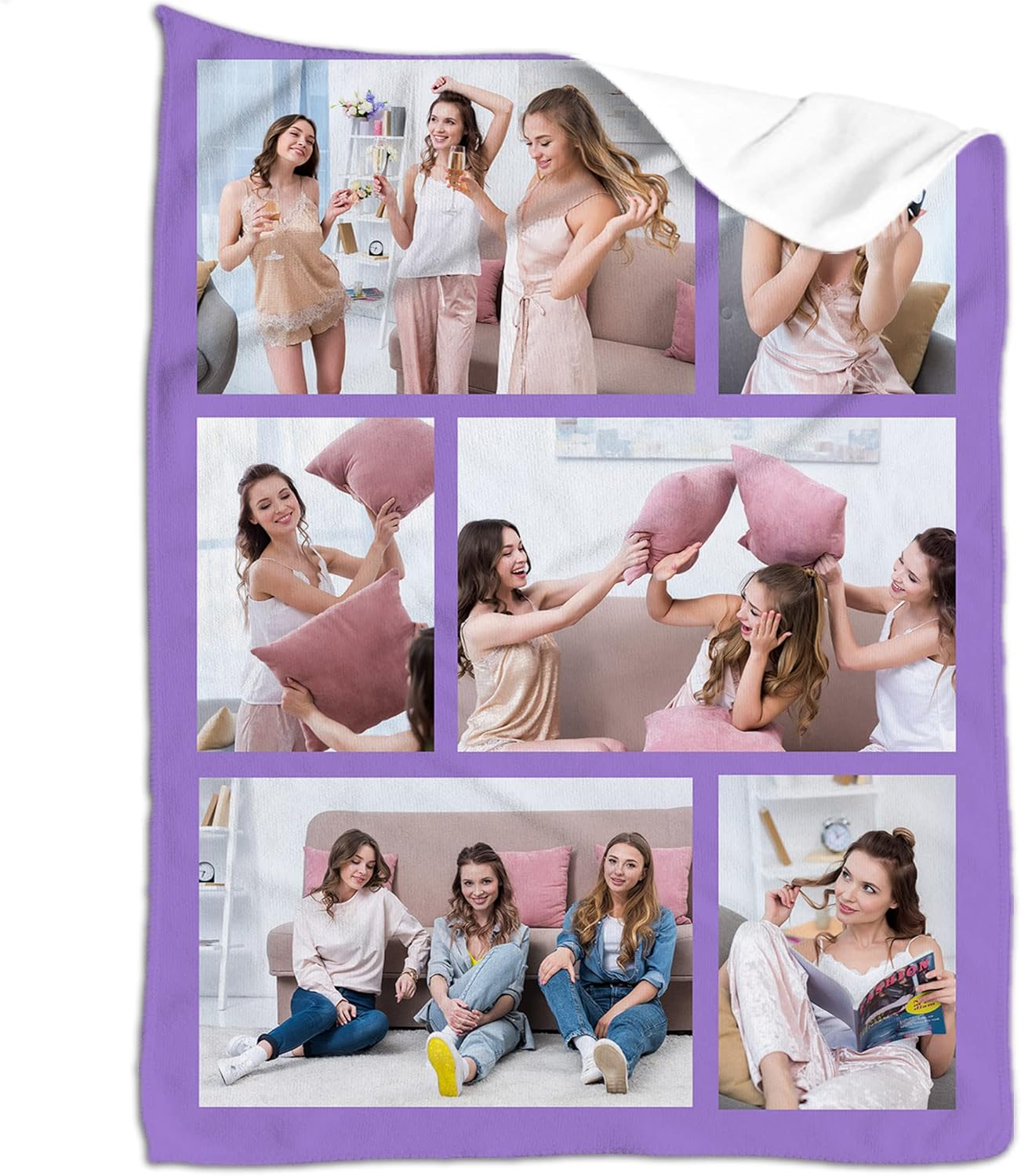 Custom Blanket with Photos Personalized Picture Throw Blankets Gifts for Women Lover Friend Customized Picture Gifts Flannel Blanket Christmas Anniversary Birthday Wedding 50"X60" Made in USA