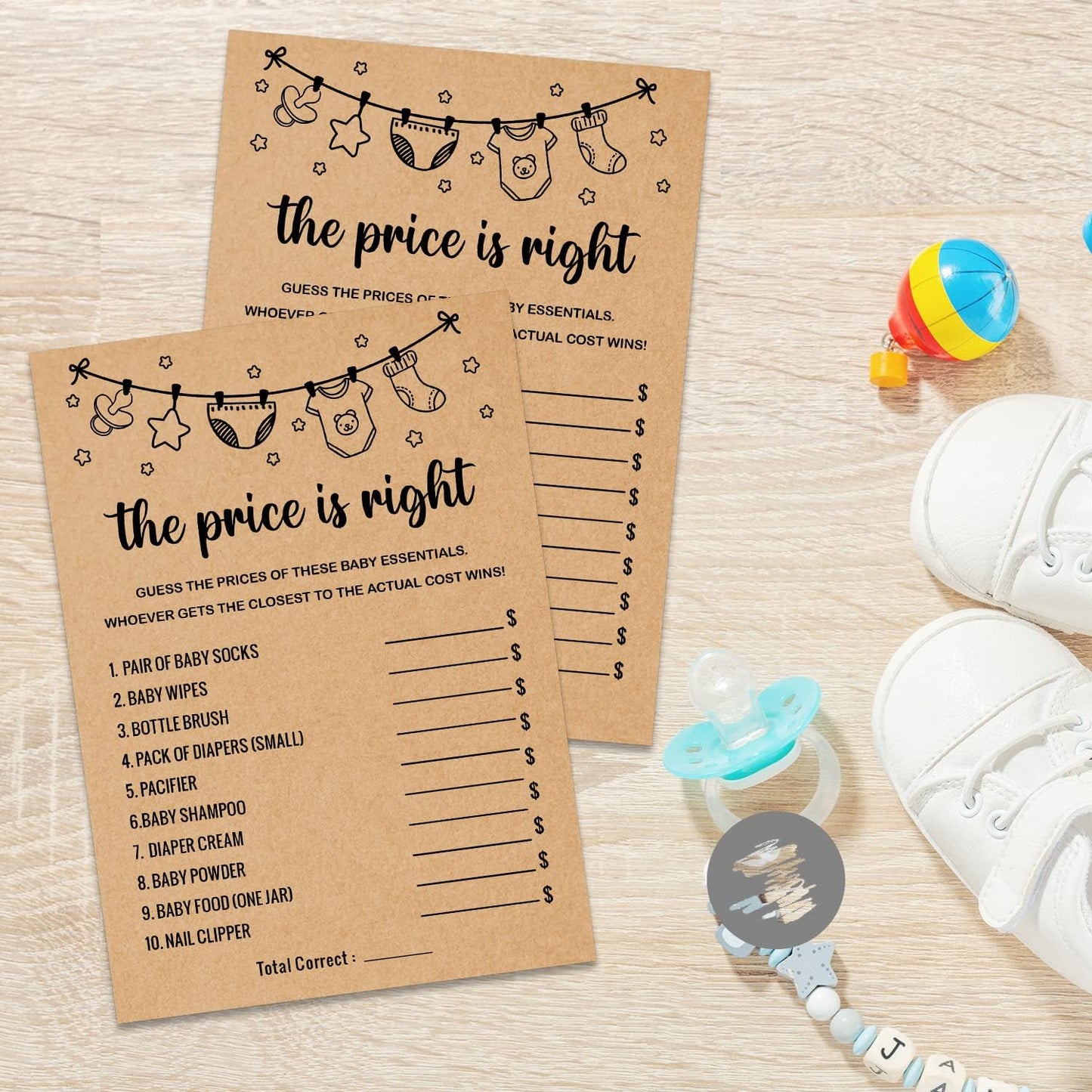 Baby Shower Game, The Price Is Right, 30 Game Cards Included, Kraft