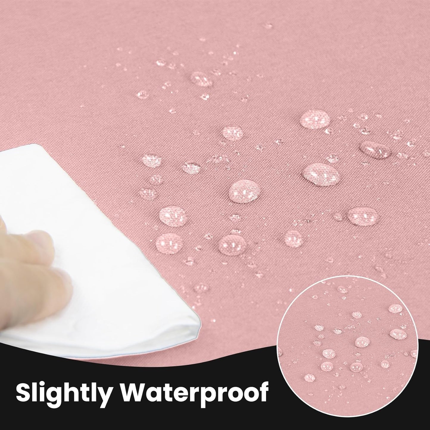 Ascoza 2 Pack Fitted Tablecloth for 4 Foot Rectangle Tables 48 x 24 Inch Dusty Pink Table Covers Water Resistant Polyester Table Cloth for Wedding, Parties,Display, Trade Show (Dusty Pink)