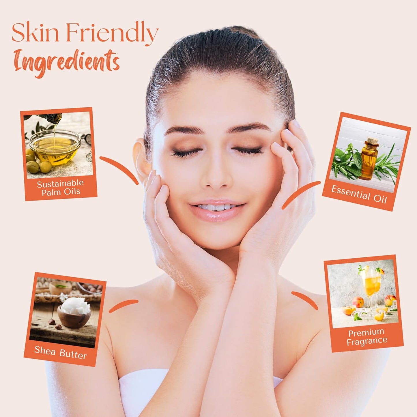 Wavertree & London Peach Bellini Scented Natural Soap (2 Bars), 7oz Moisturizing French Triple Milled Soap Bars enriched with shea butter - Pure Plant Based Bath & Body Bars for All Skin Types