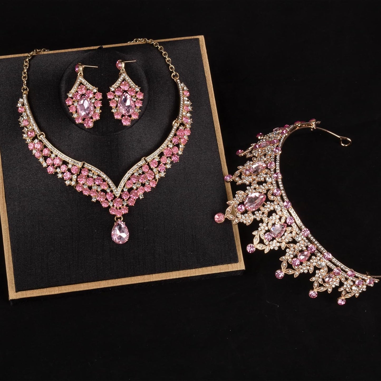 Crowns and Tiaras jewelry sets for Wedding princess birthday party Halloween Prom Pageant Jewelry for Women Crystal Bridal Jewelry Set for women