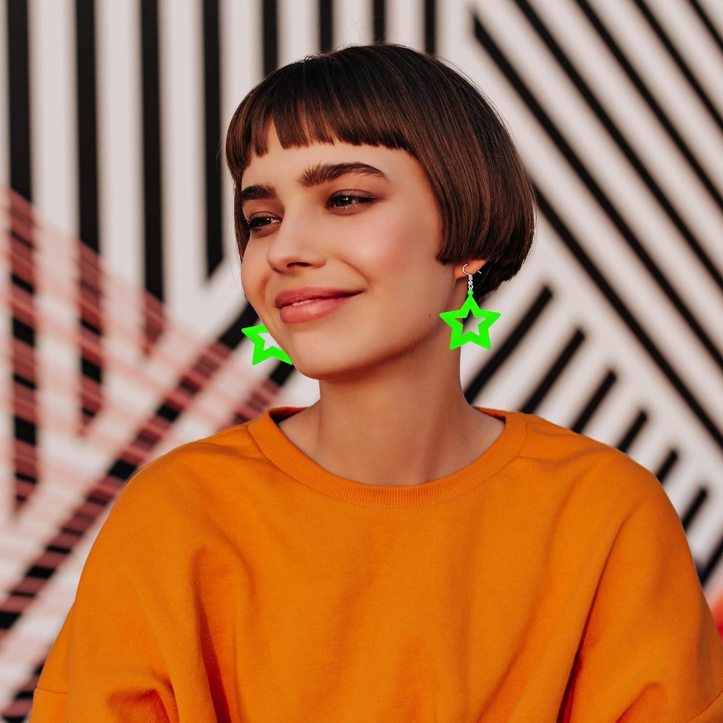 80s 90s Neon Earrings for Women Retro Cassette Tape Hoop Earring Candy Color Lightweight Acrylic Stud Dangle Earrings for 80S Costume Outfits Dancing Glow Party Accessories