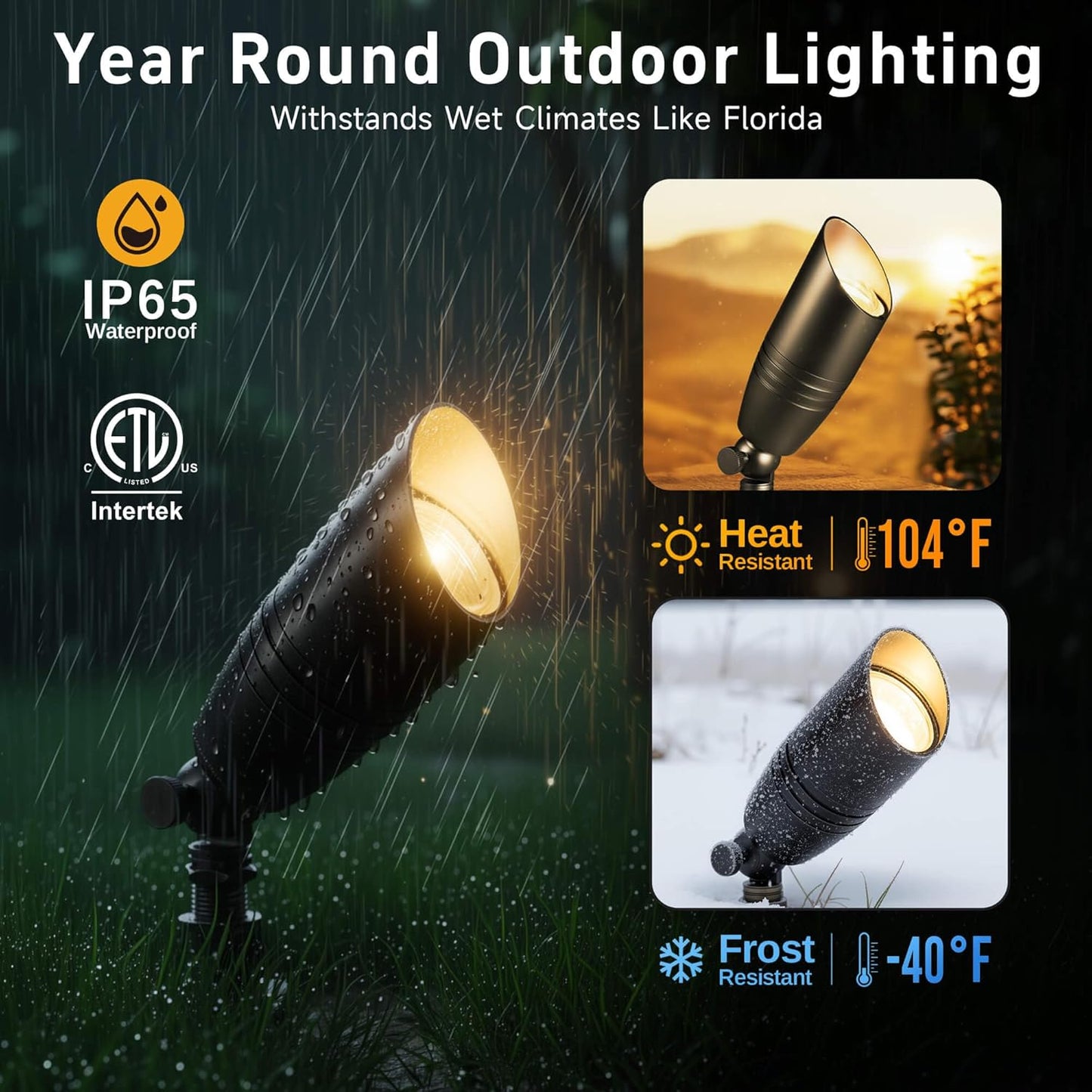 Gardenreet Low Voltage Spotlight LED - 12V Black Outdoor Light Fixture Weather Proof, Brass Landscape Lights Hardwired, Coastal for Flag Sign Without Bulbs (10 Pack)