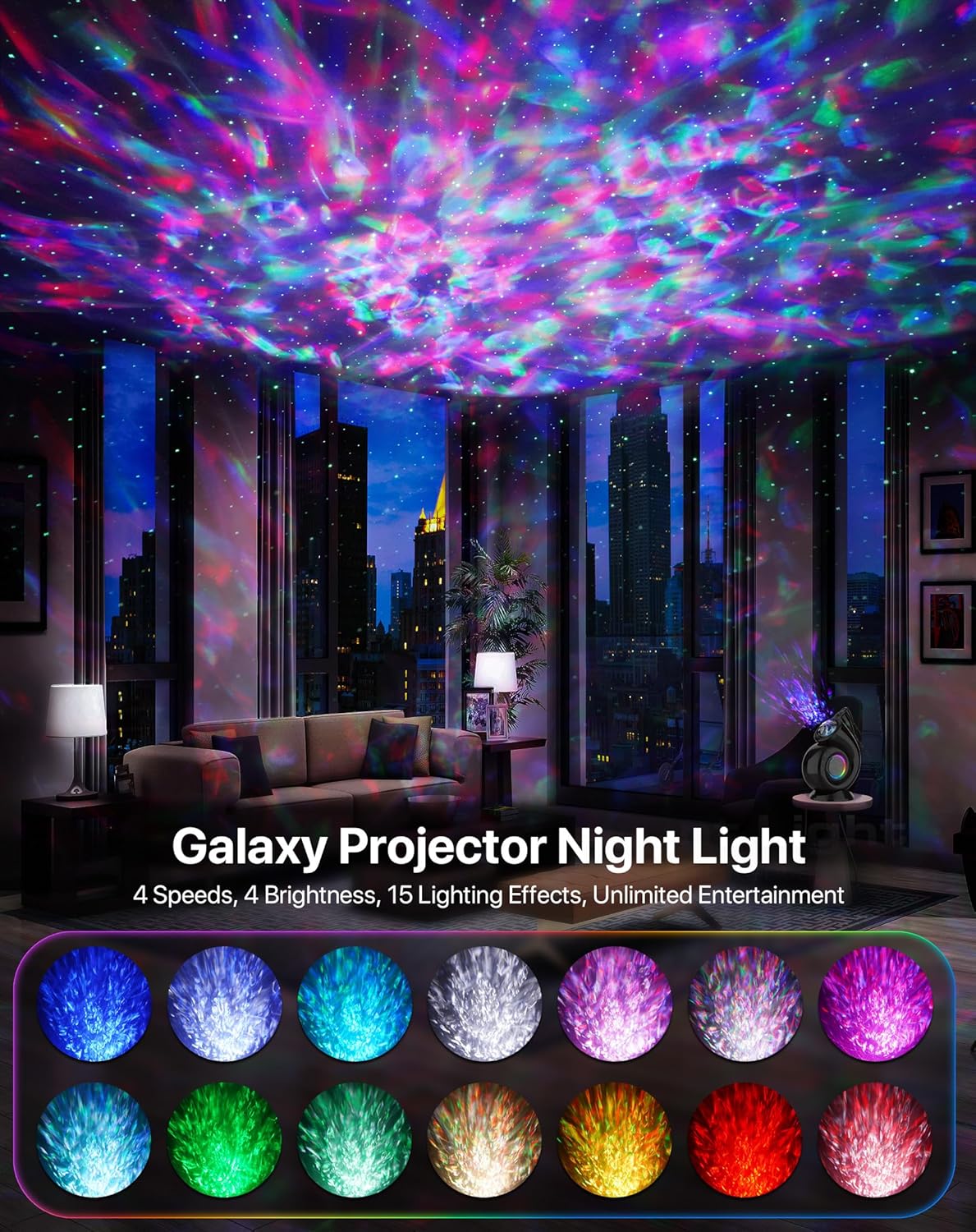 Rossetta Galaxy Projector, Star Projector LED Lights for Bedroom, Night Light for Kids Room with Timer and Remote, Room Decor Aesthetic, Home Decor, Gifts for Adults, Teens, Christmas, Birthday
