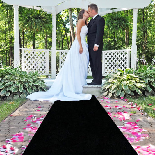 FUHSY Black Aisle Runner 15FTx2FT Wedding Aisle Runner Outdoor Indoor Church Hallway Carpet Runners for Party Black Walkway Runners for Bridal Shower Anniversary Aisles Decorations for Ceremony