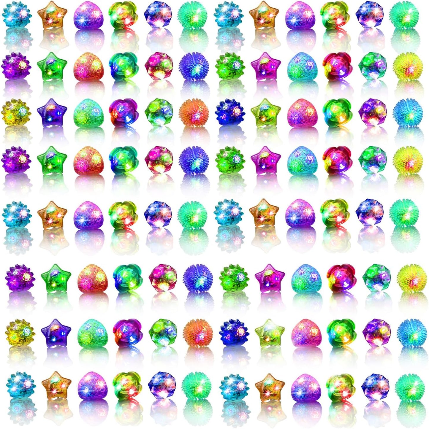 Light Up Rings, Glow In The Dark Party Supplies, 6 Style Flashing Glow In The Dark Rings