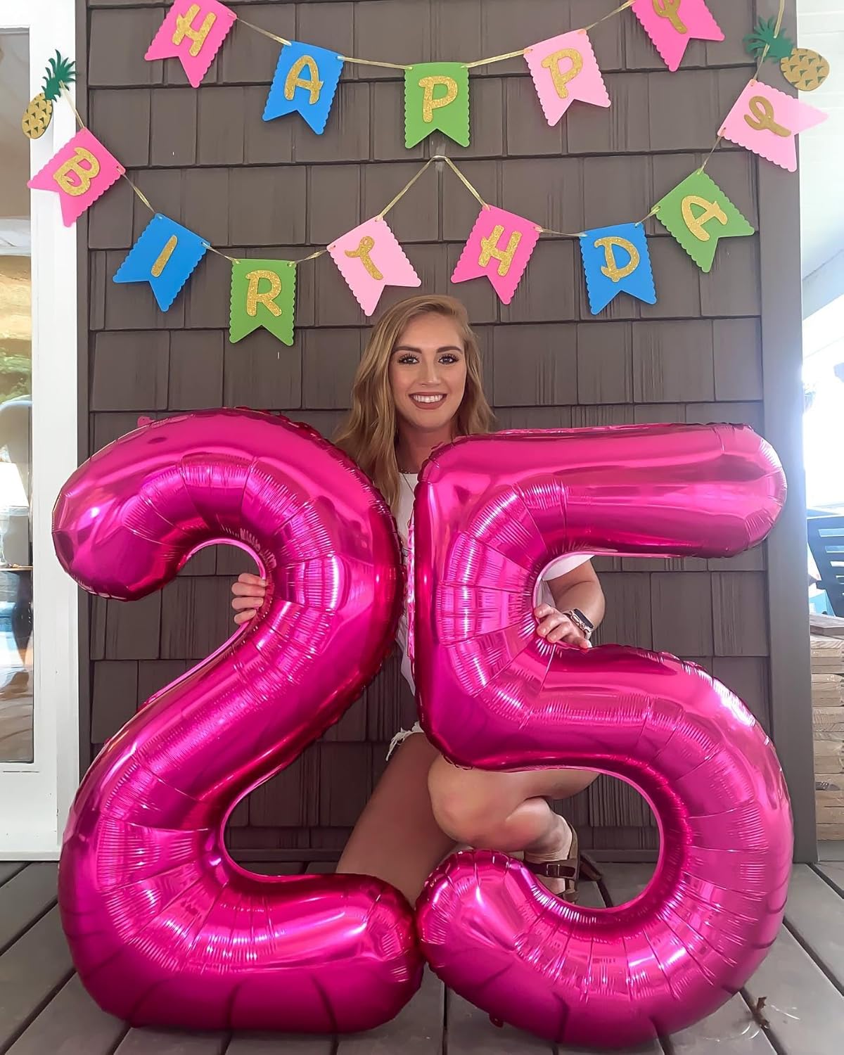 Hot Pink 5 Balloon, Number Balloons 40 Inch, 5th Birthday Balloon Decorations, Hot Pink Party Supplies, 5 Number Balloons, Number 5 Balloon