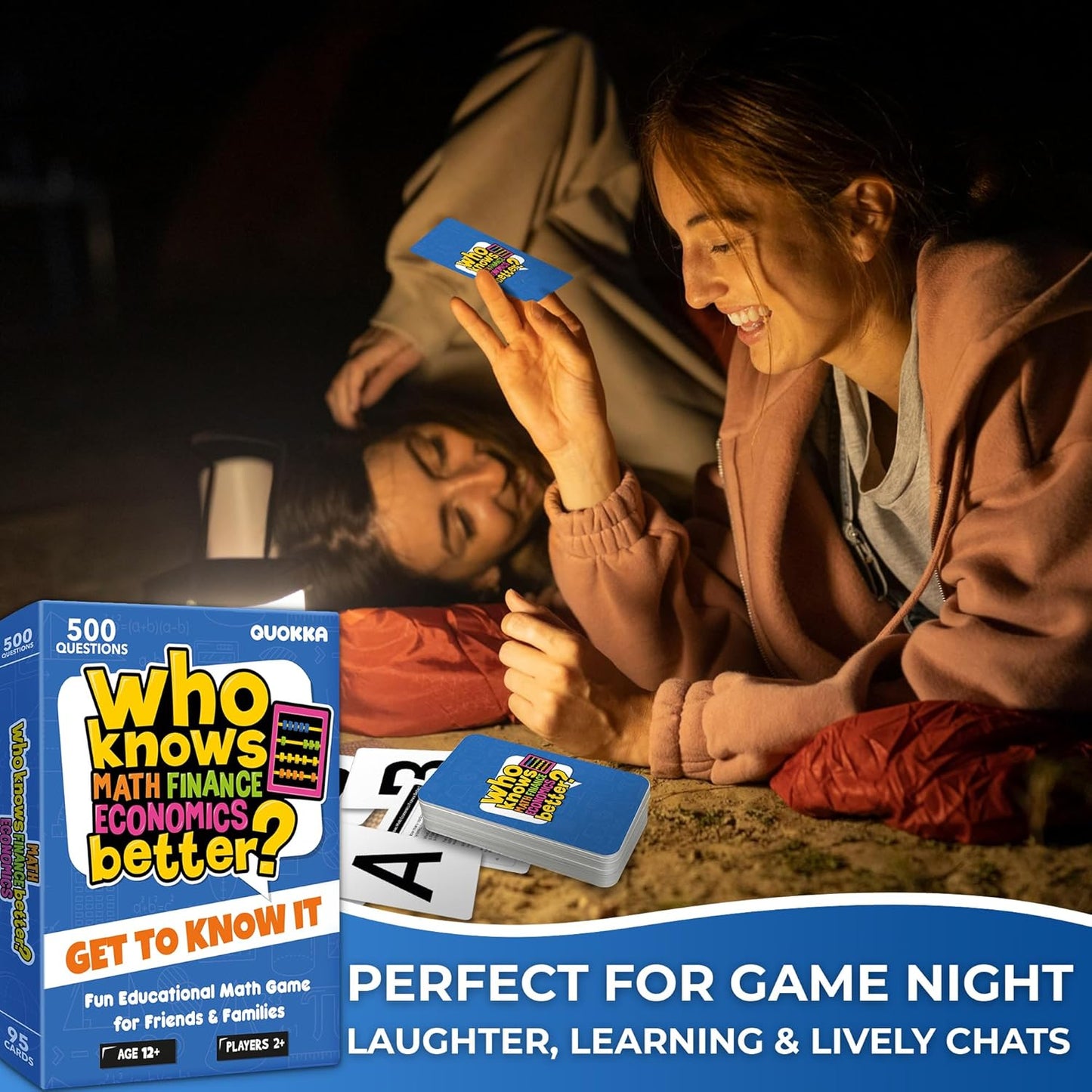 QUOKKA Board Games for Kids 8-12 and Family - STEM Card Game for Kids Age 12+ - Who Knows Math Finance Economics Better? - Educational Quiz with 500+ Questions - Great for Learning and Game Night