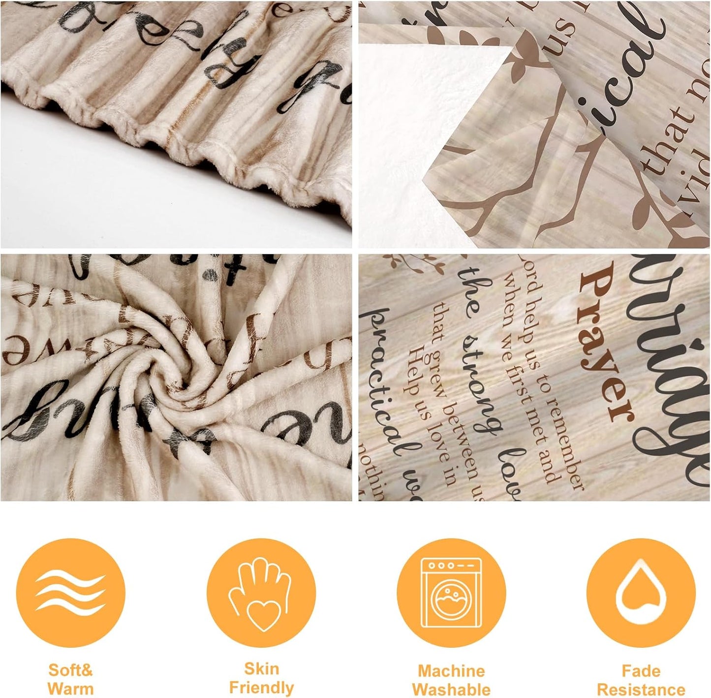 Uniquilling Wedding Gifts for Couples 2025, Newlyweds Gifts for Couples Bridal Shower Gift, Best Bride Gifts for Wedding Day, Marriage Prayer Throw Blanket 60"x 50"