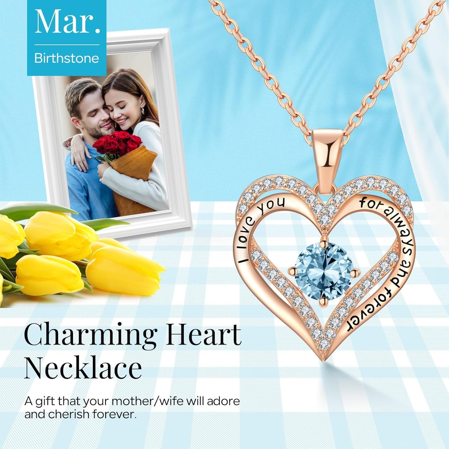 18K Rose Gold Necklaces for Women Birthday Gifts for Women Jewelry for Women Birthday Gifts for Wife Girlfriend Daughter Wife Birthday Gifts for Anniversary Mothers Day Christmas Valentines Gifts