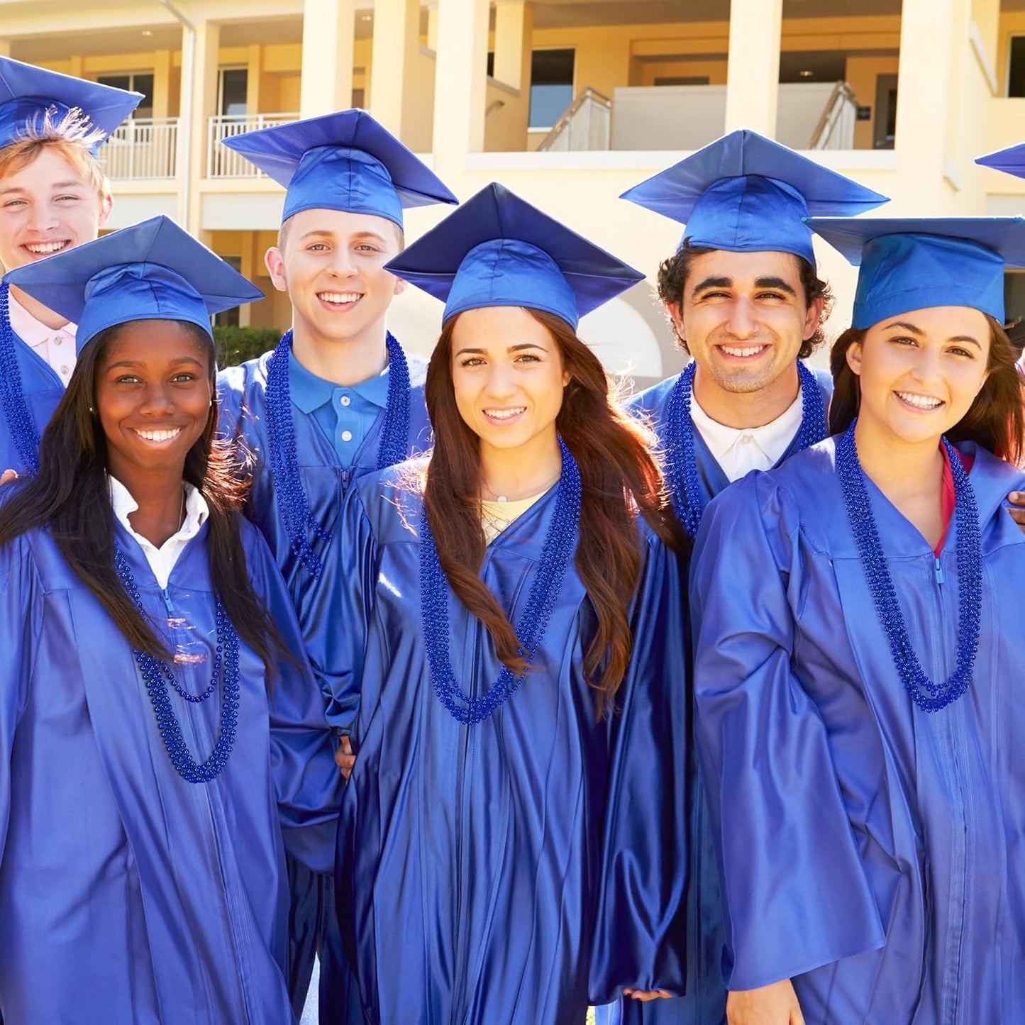 12 PCS Mardi Gras Beads Bulk, Blue Bead Necklace Stuff Accessories, 33" Blue Beads Necklaces Party Favors, Parade Throw Accessory Sets for Mardi Gras Decorations Gender Reveal Carnival