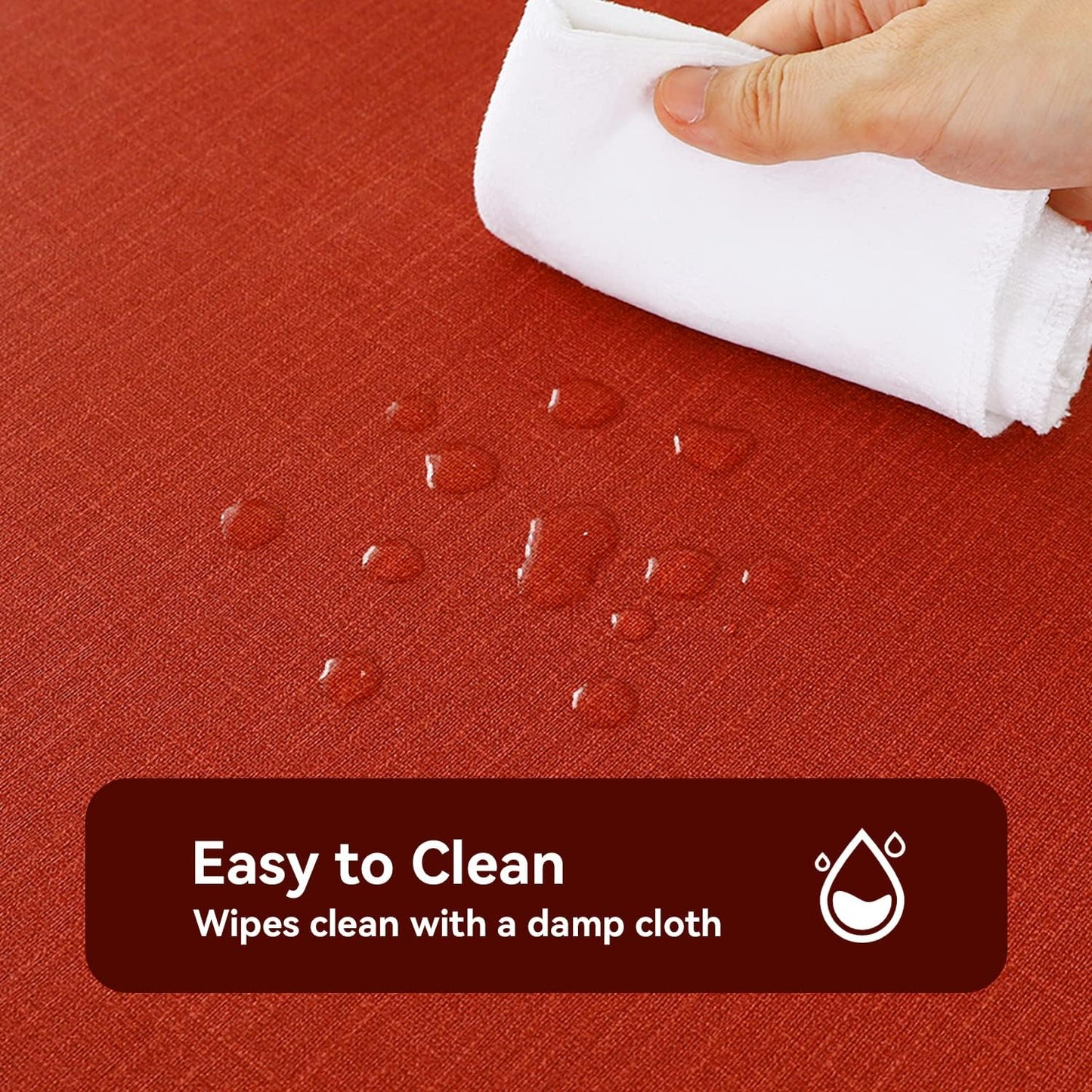 Romanstile Christmas 100% Waterproof PVC Tablecloth, Rectangle Oil Spill Proof Stain Resistant Vinyl Table Cloth, Wipe Clean Plastic Table Covers for Kitchen/Dining/Parties - 60 x 102 Inch, Red