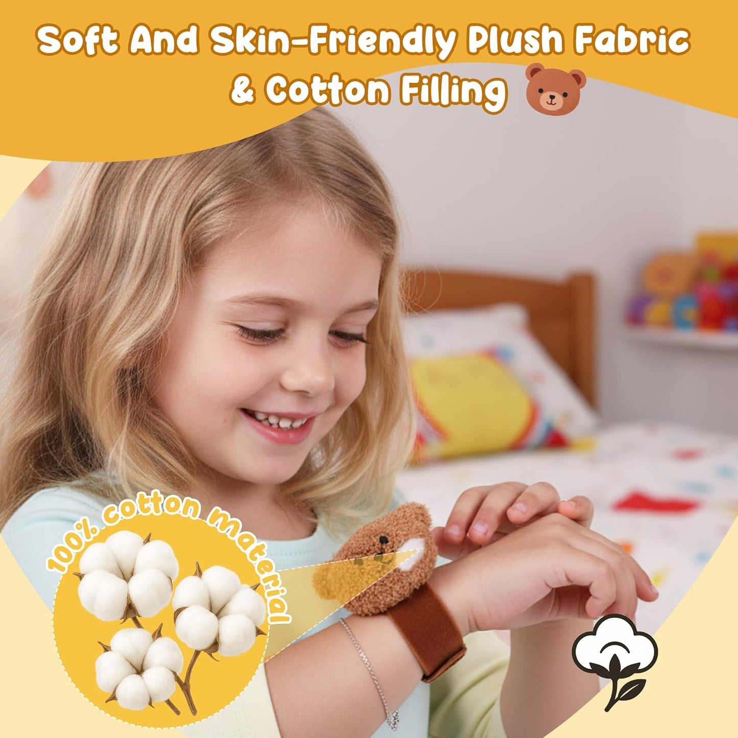 Stuffed Animal Snap Bracelets for Kids–12PCS Plush Slap Bands Party Favors,Cute Zoo Animal Bracelets for Birthday Gifts,Classroom Prizes,Stocking Stuffer For Kids,Christmas Gifts for Boys/Girls